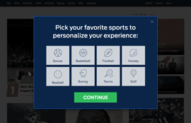 Display a self-segmentation survey for anonymous users and collect robust data on visitors interests immediately