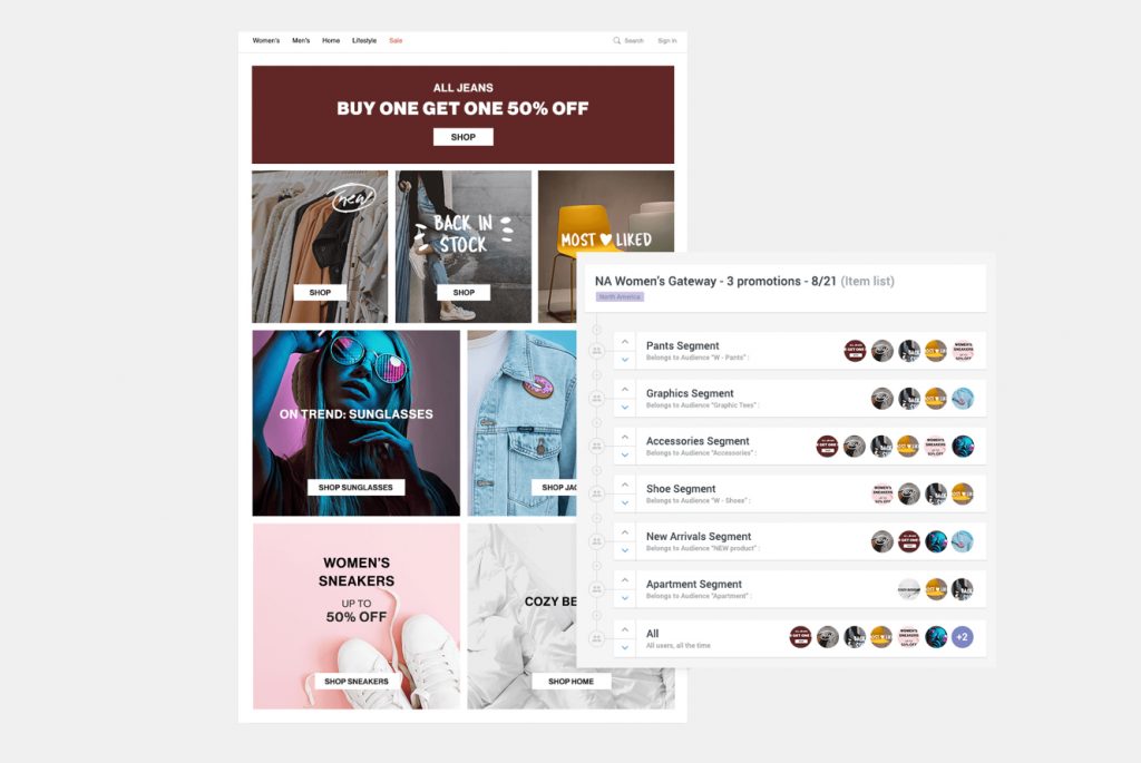Delivering segmented homepage experiences by targeting different elements on the page to different audience groups