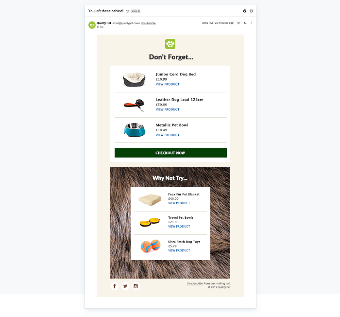 Shopping cart abandonment example from one of the world’s largest online grocery retailer