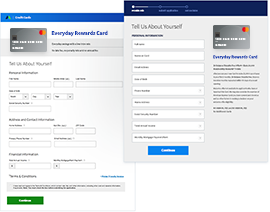 Testing application form layouts to increase conversion rates