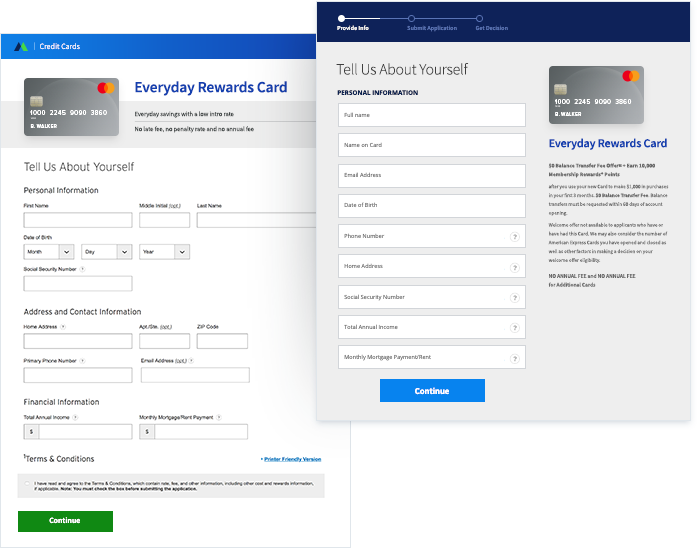 Testing application form layouts to increase conversion rates