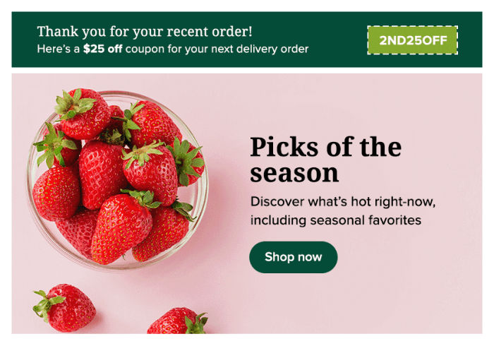 Target different promotions to different audiences in the same email